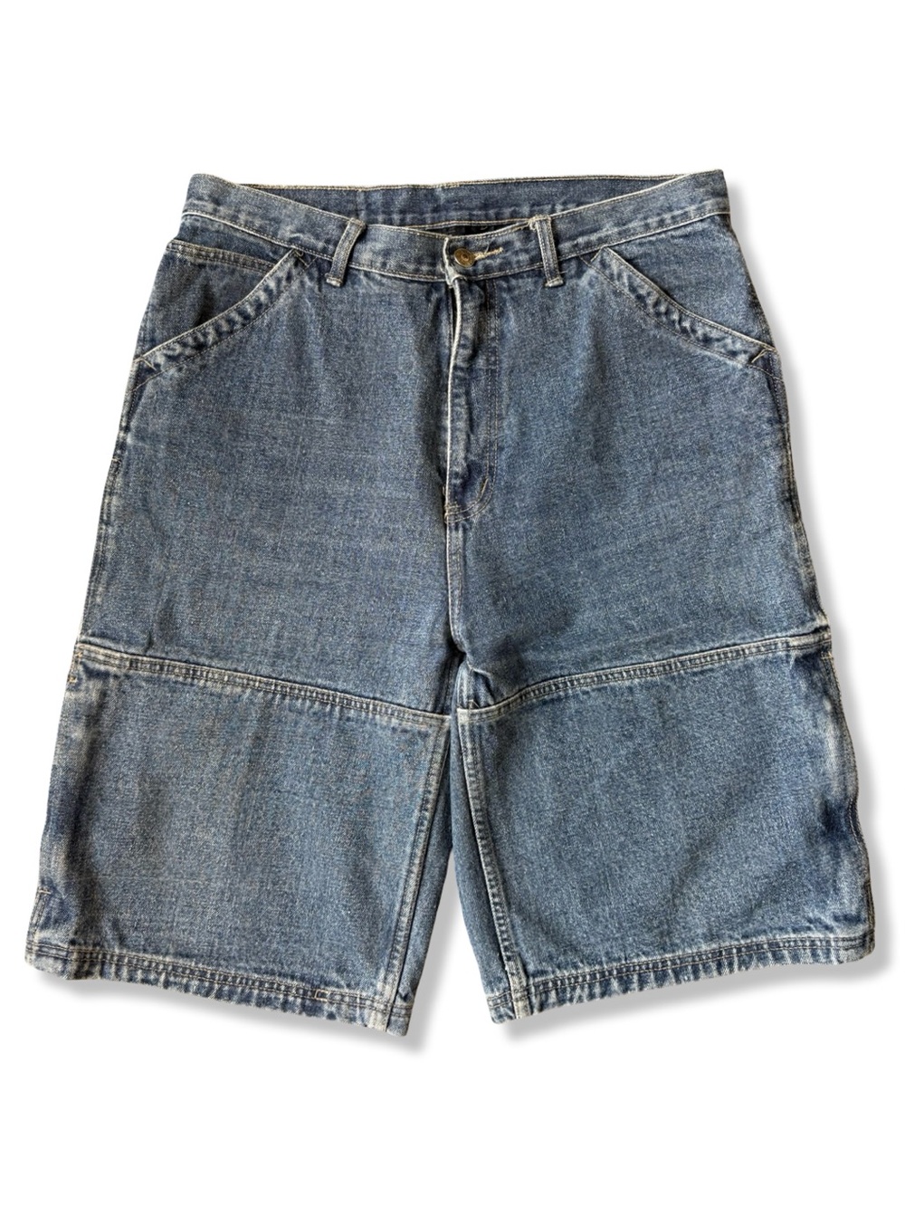 Baggy Denim Double Knee Carpenter Shorts